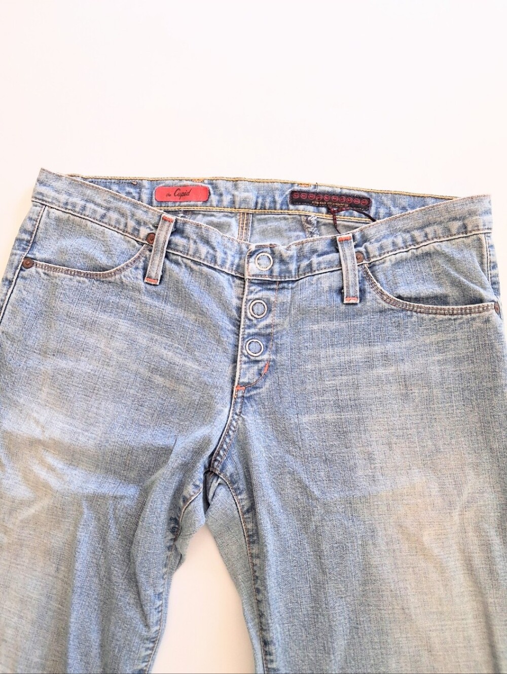 Rare Y2K Vintage AG Adriano Goldschmiel The Cupid Button Fly Light Denim Jeans - Picture 7 of 16